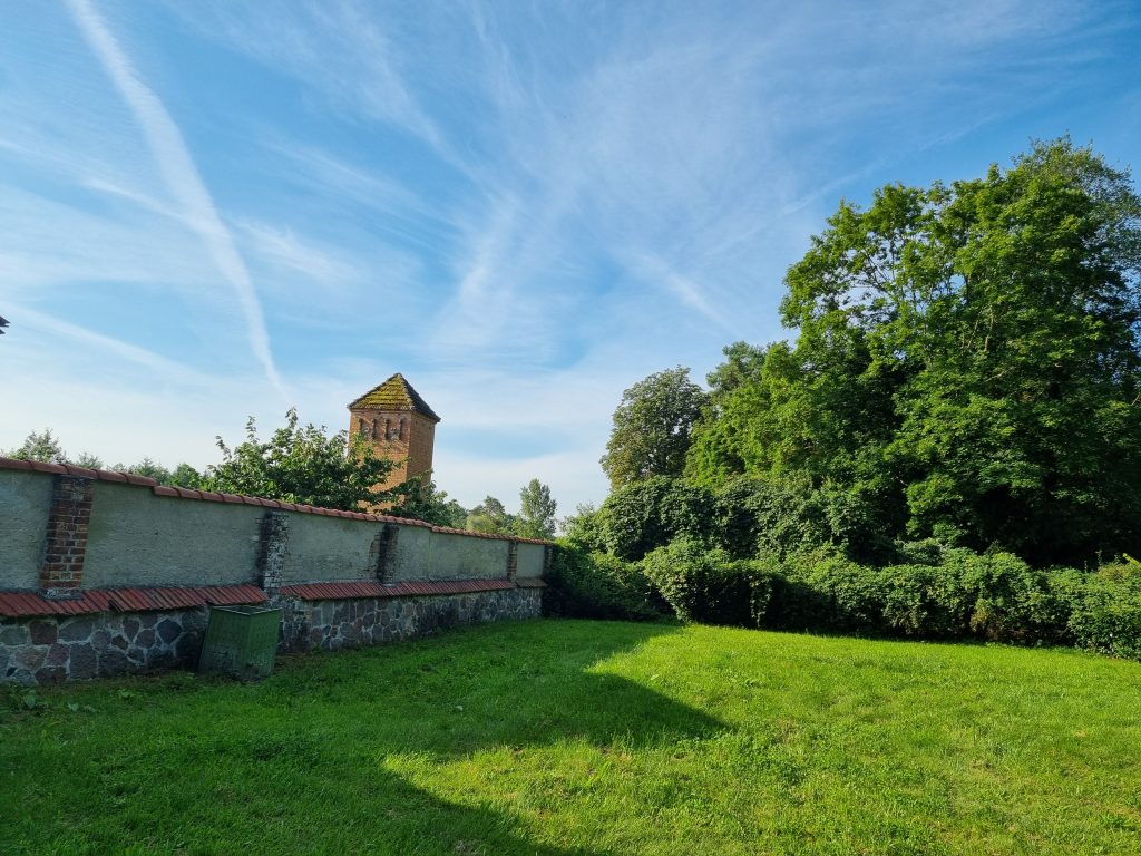 Mauer nach Osten zum Garten unseres lieben Nachbarn hin.